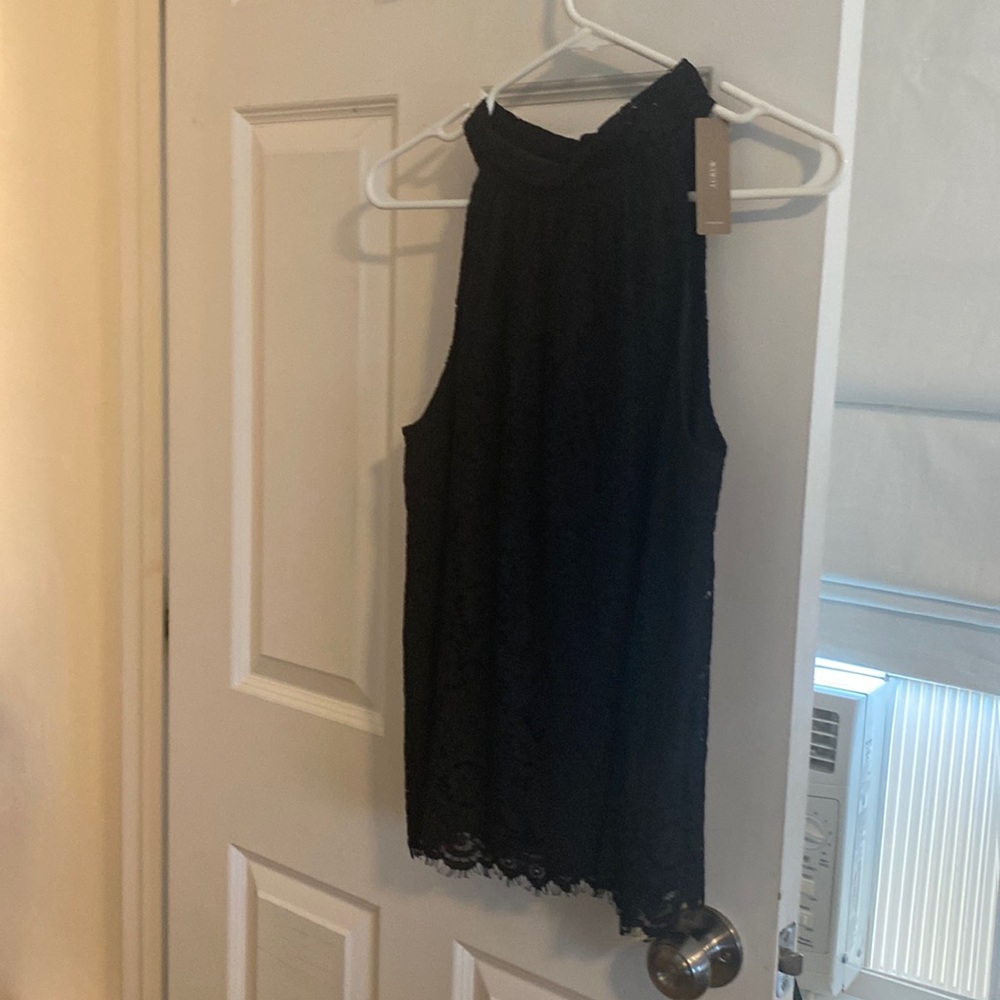 J Crew black lace top size Small, never worn.